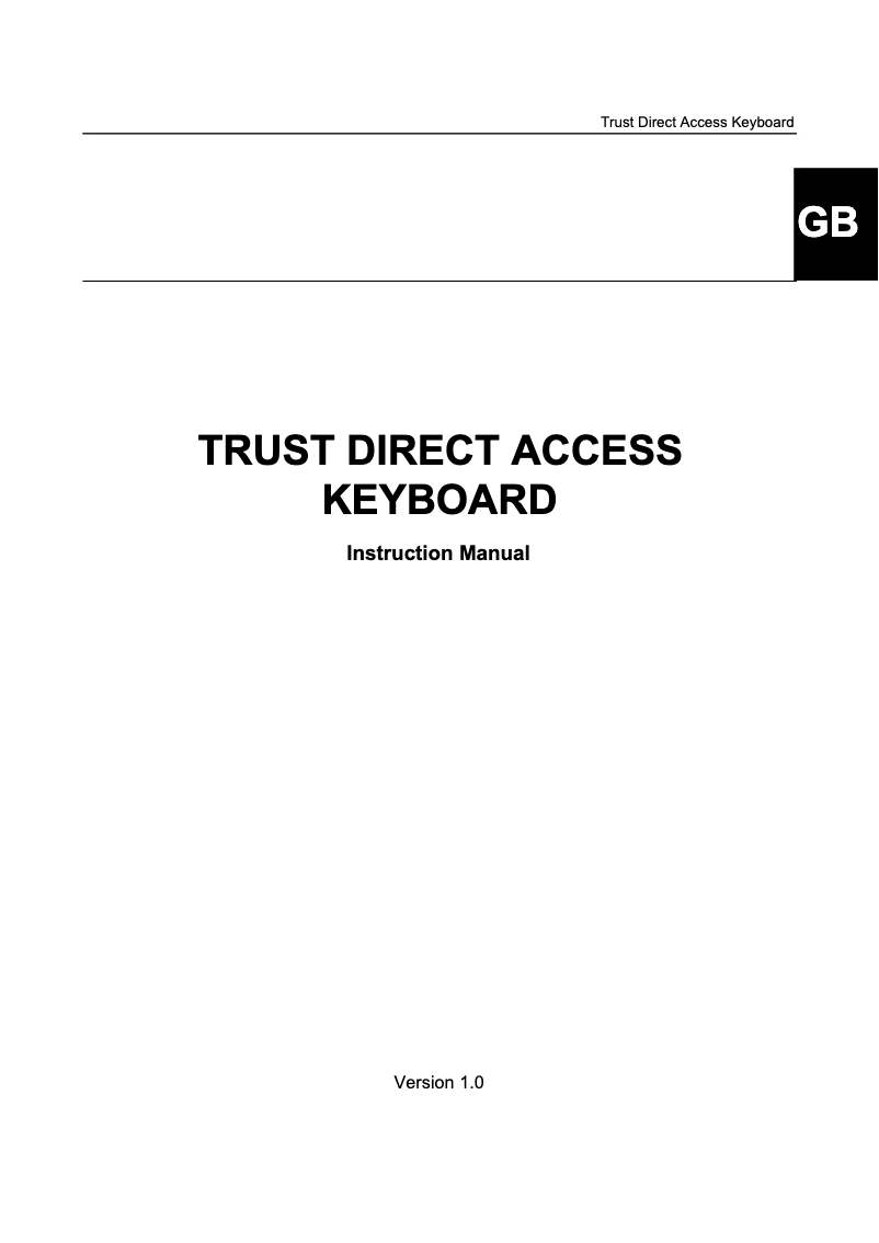 Página 1 del manual Manual de usuario Trust Direct Access