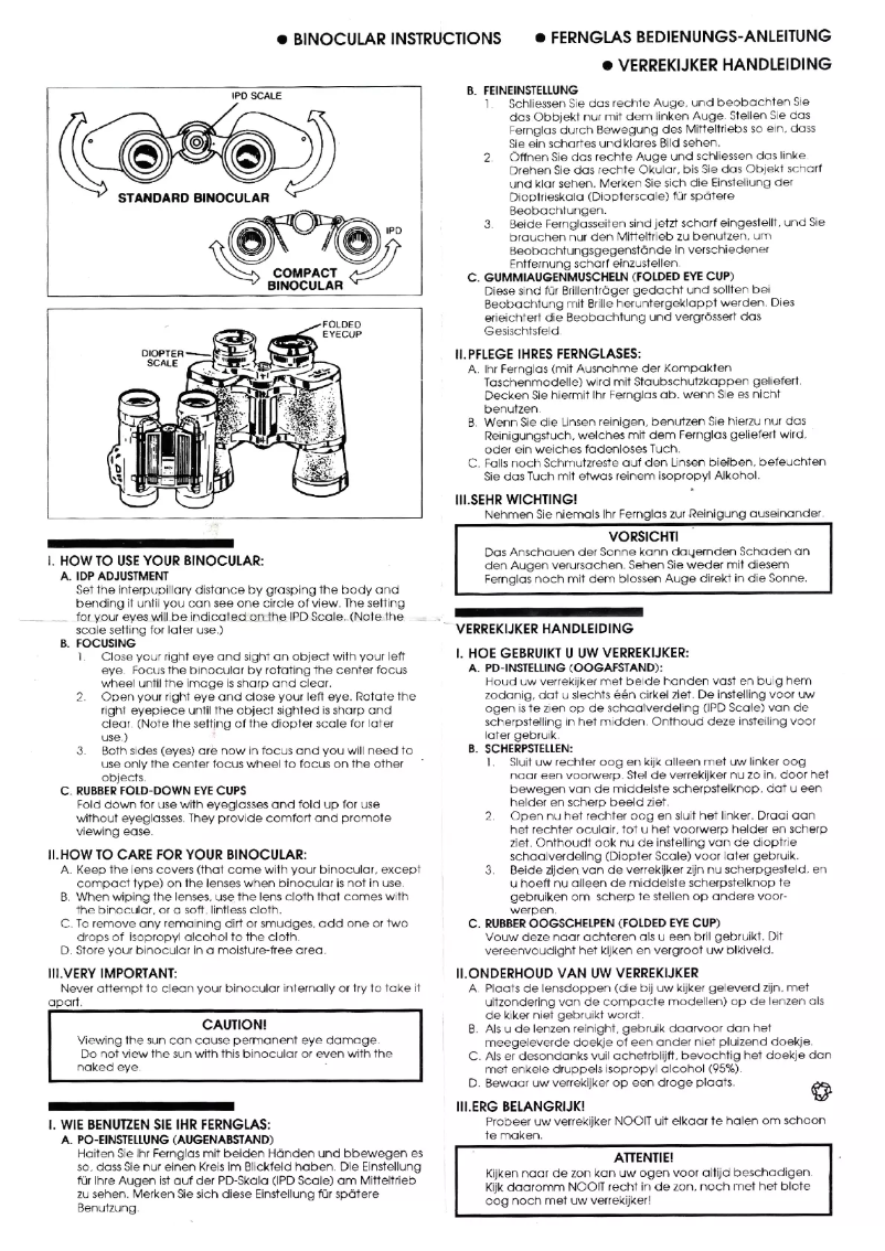 Página nº 1 - Manual de usuario Barr & Stroud Sahara 10x25