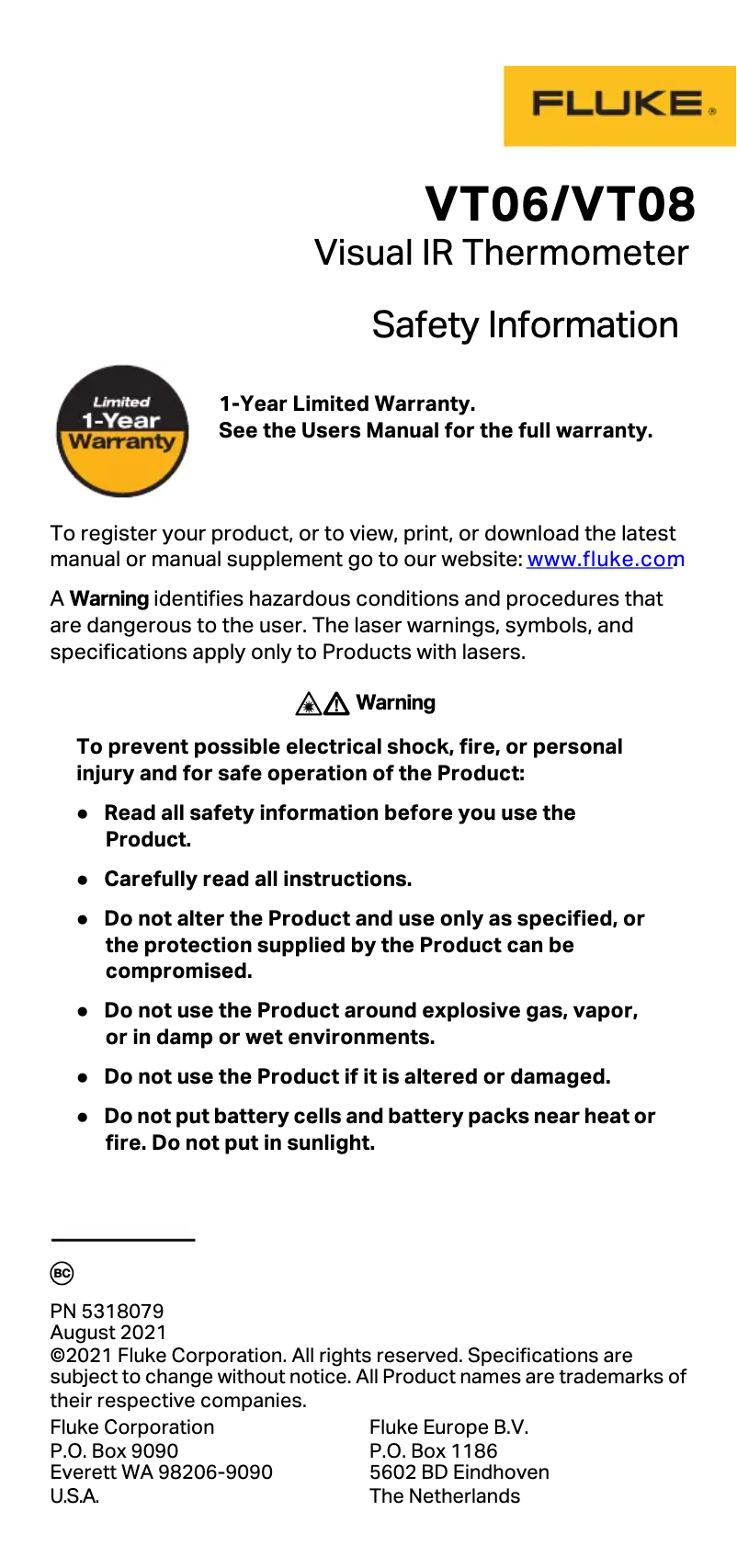 Imagen de la primera página del manual del dispositivo VT08