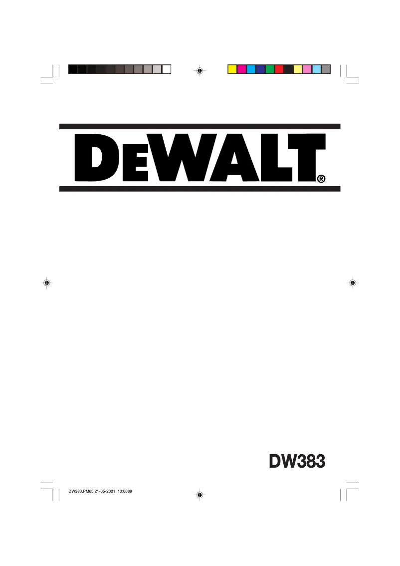 Página 1 del manual Manual de usuario DeWalt DW383