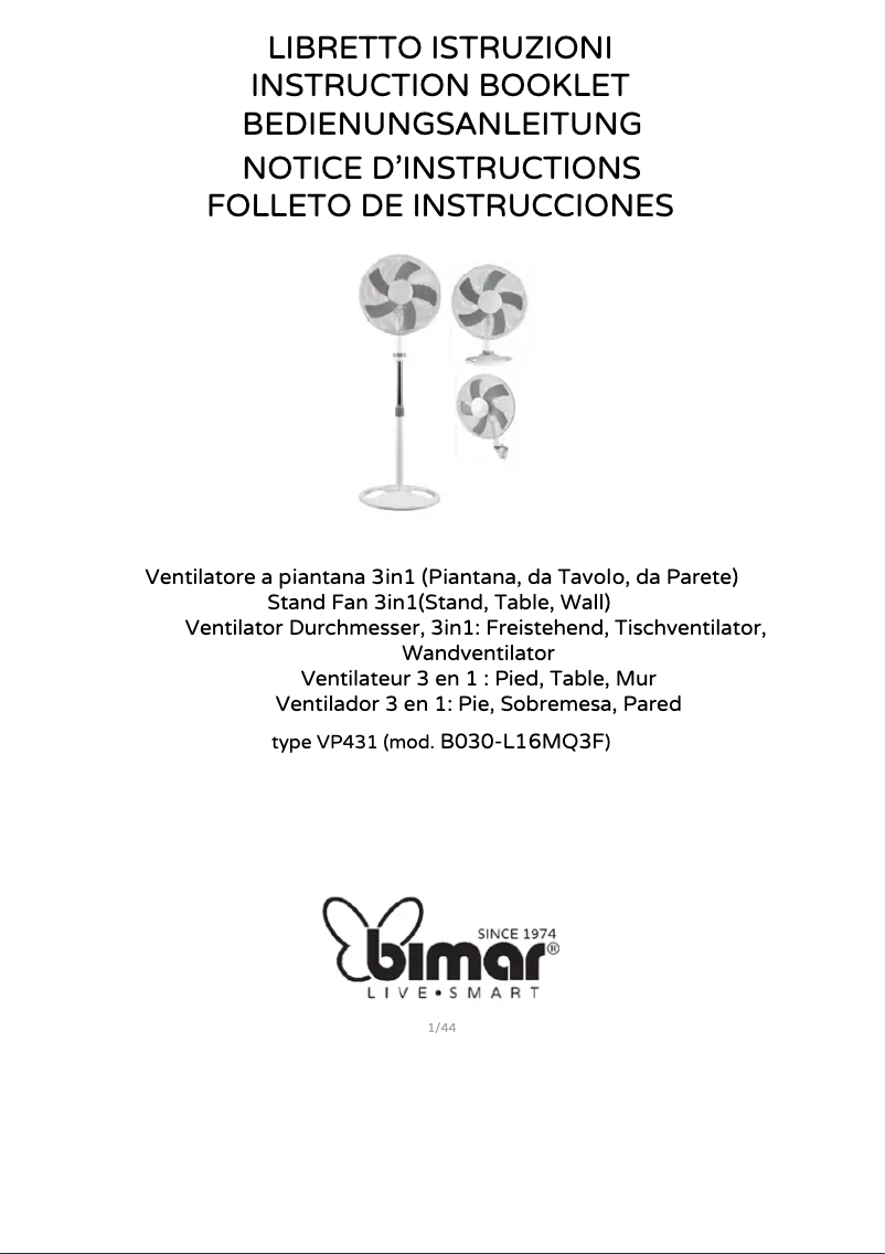 Página 1 del manual Manual de usuario Bimar VP431