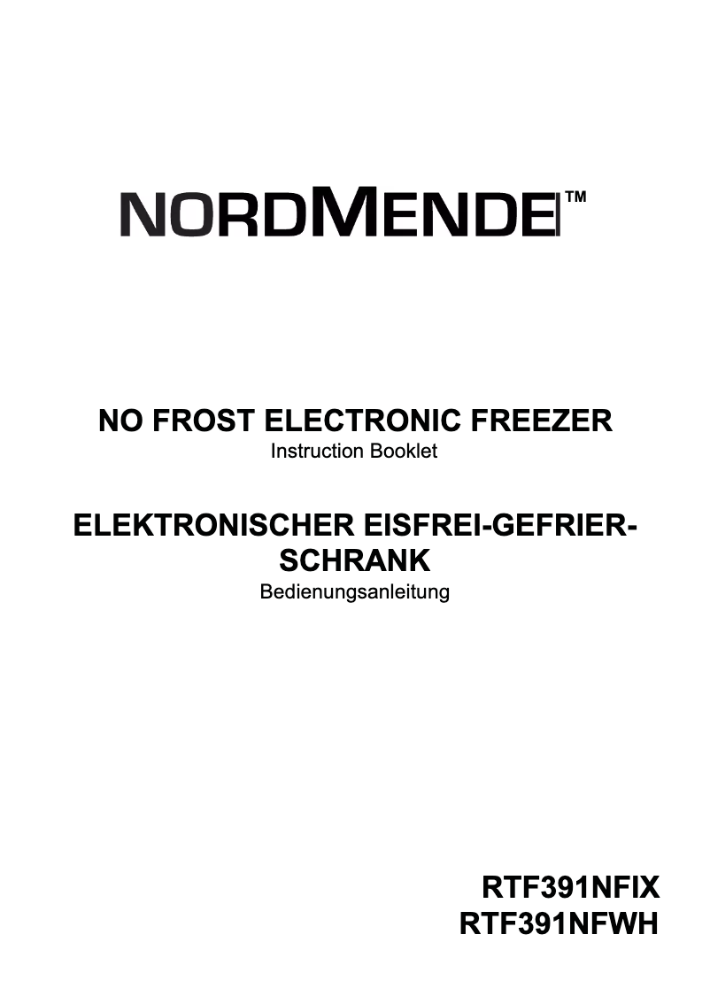 Imagen de la primera página del manual del dispositivo RTF391NFIX