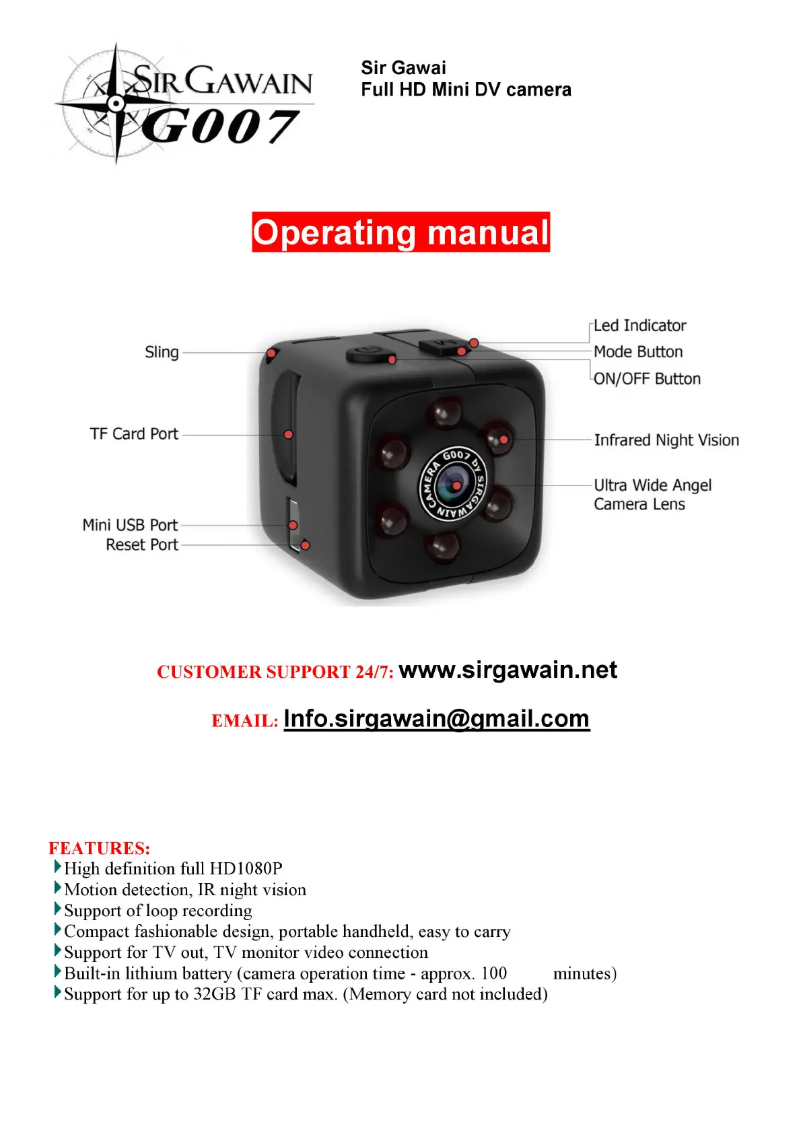 Imagen de la primera página del manual del dispositivo G007