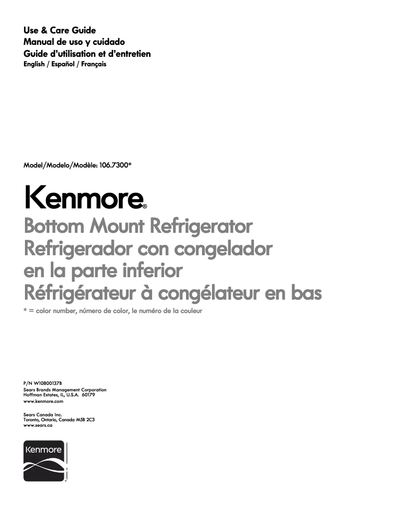 Página 1 del manual Manual de usuario Kenmore 106.73002