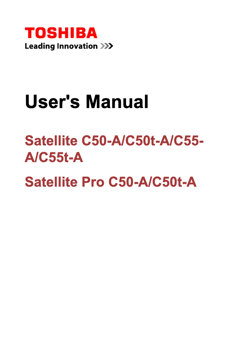 Imagen de la primera página del manual del dispositivo Satellite PRO C50-A