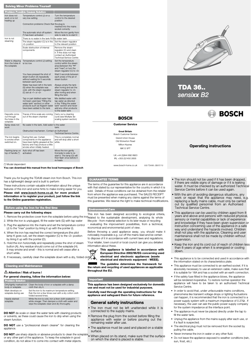 Imagen de la primera página del manual del dispositivo Sensixx B2 TDA3605