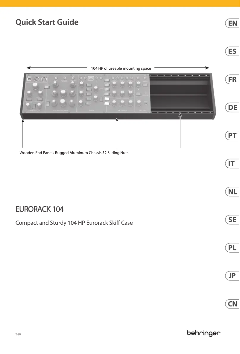 Página 1 del manual Guía de inicio rápido Behringer Eurorack 104