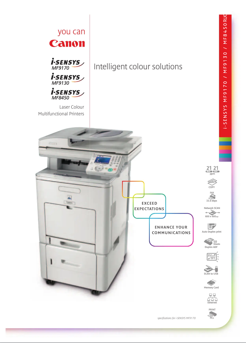 Imagen de la primera página del manual del dispositivo i-Sensys MF8450