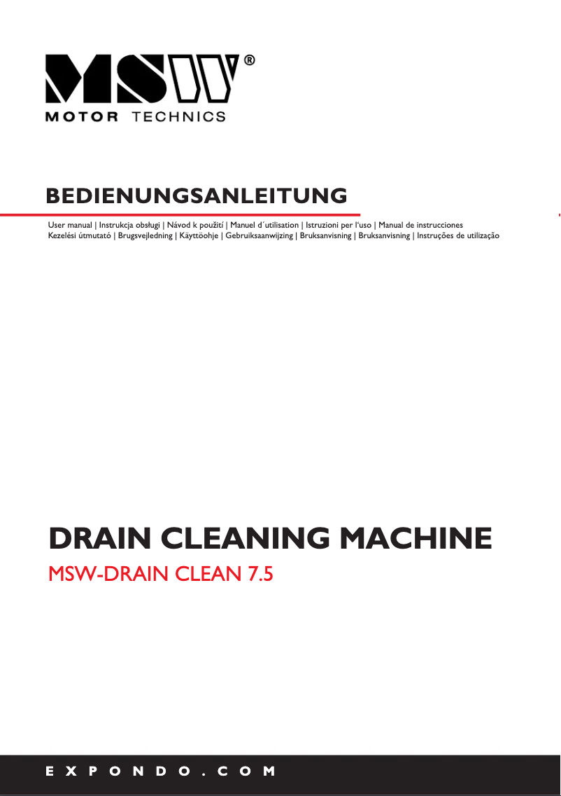 Página nº 1 - Manual de usuario MSW MSW-DRAIN CLEAN 7.5