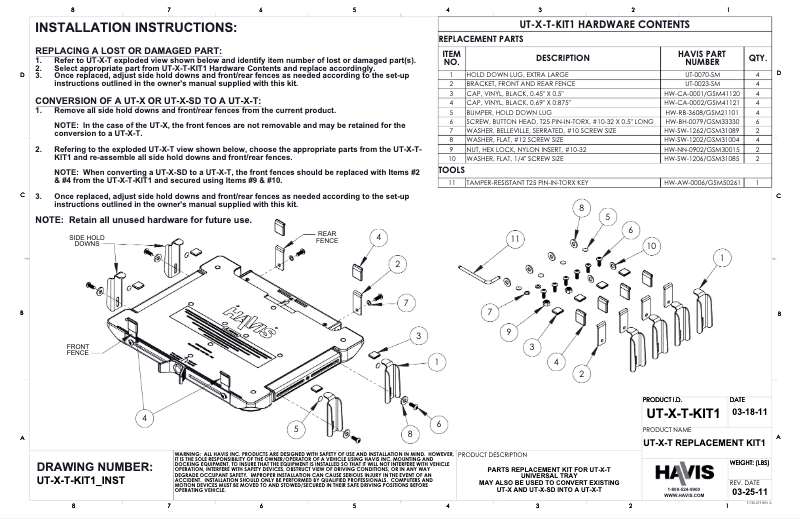 Imagen de la primera página del manual del dispositivo UT-X-T-KIT-1