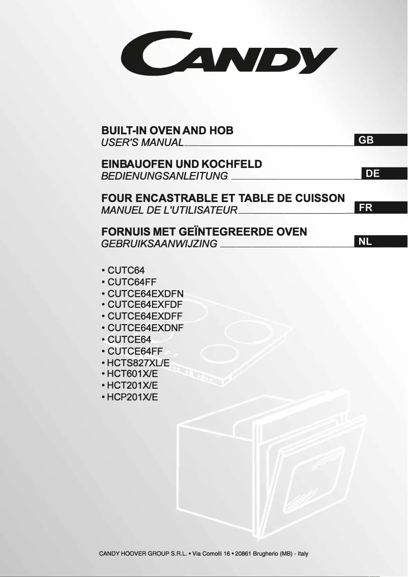 Imagen de la primera página del manual del dispositivo HCTS827XL/E
