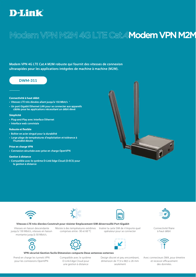 Imagen de la primera página del manual del dispositivo DWM-311
