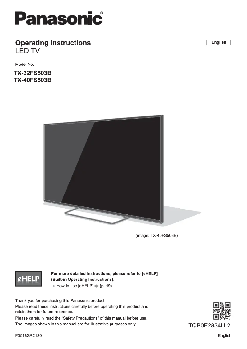 Página 1 del manual Guía de inicio rápido Panasonic TX-32FS503B