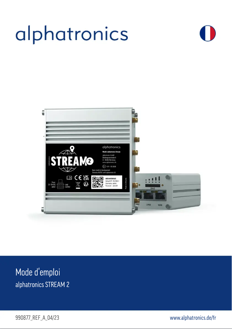 Imagen de la primera página del manual del dispositivo STREAM 2