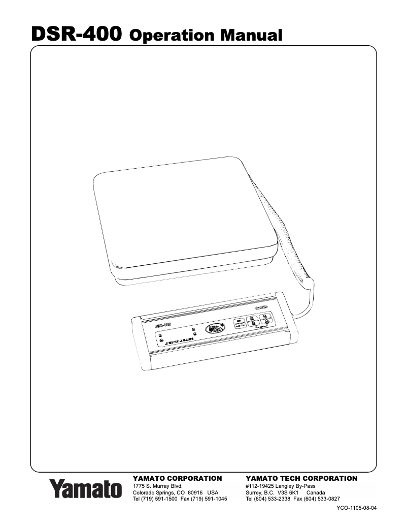 Imagen de la primera página del manual del dispositivo DSR-400
