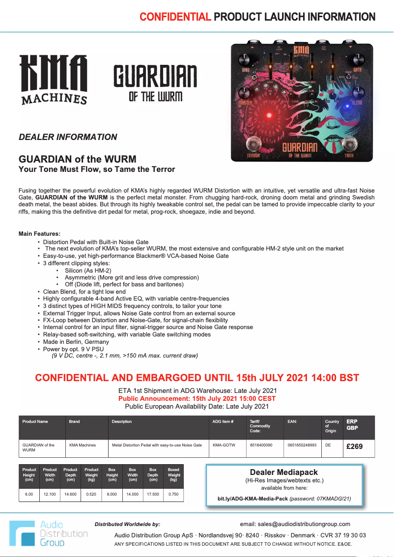 Imagen de la primera página del manual del dispositivo Guardian Of The Wurm