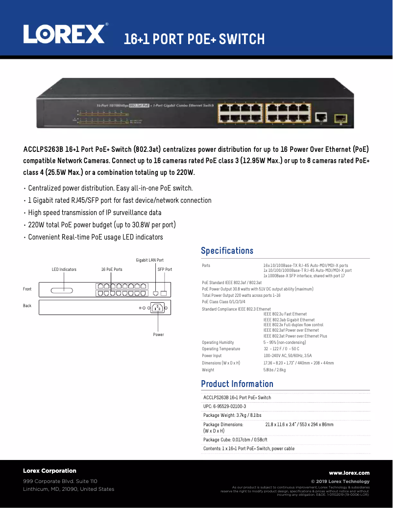 Imagen de la primera página del manual del dispositivo ACCLPS263B