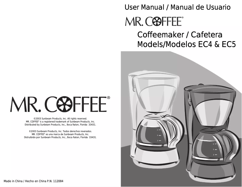 Página 1 del manual Manual de usuario Mr. Coffee EC5