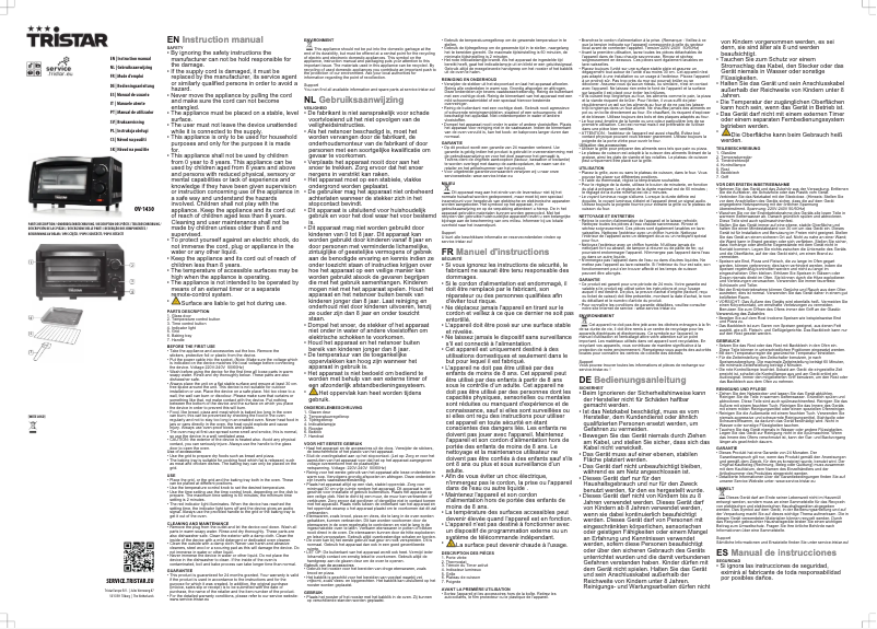 Página 1 del manual Manual de usuario TriStar OV-1430