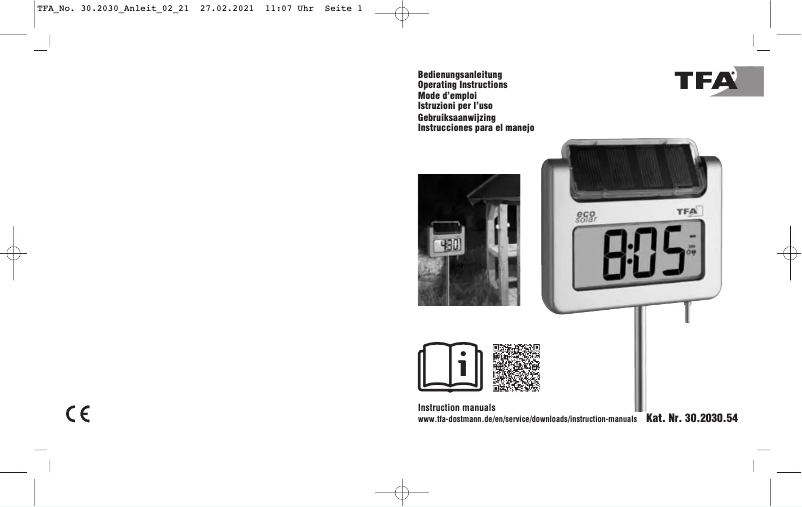 Imagen de la primera página del manual del dispositivo Avenue Plus 30.2030.54