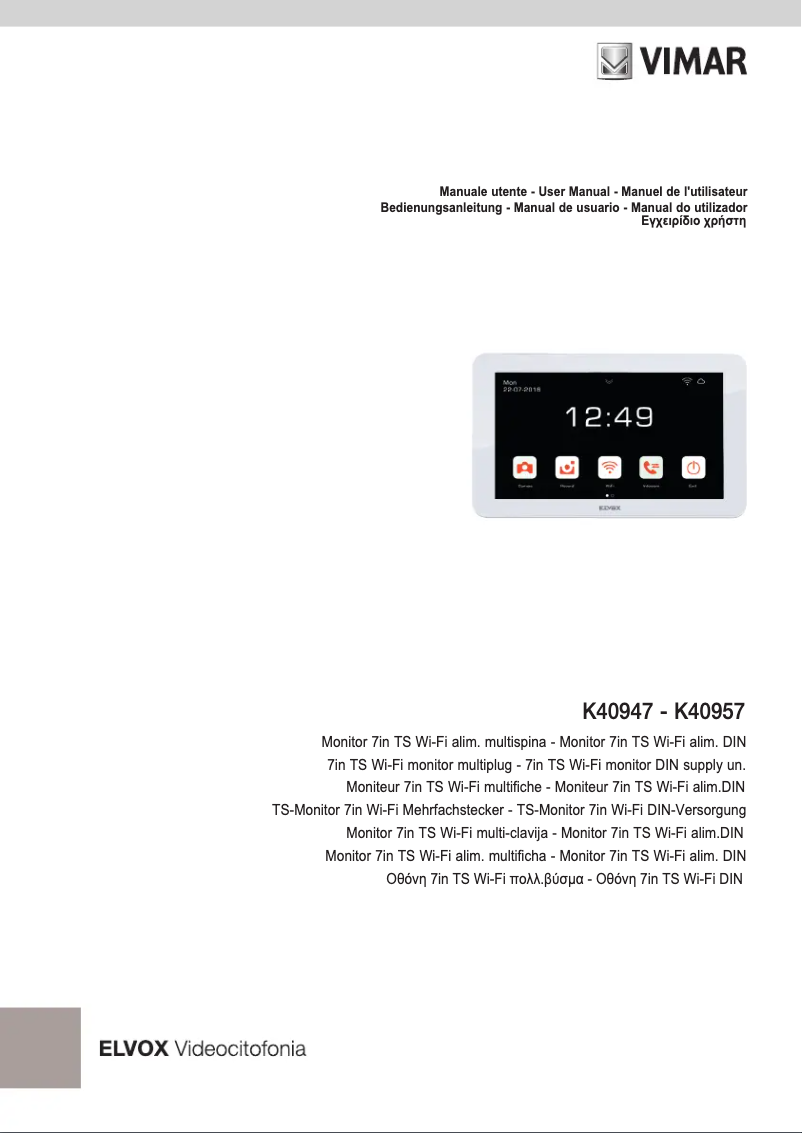 Página 1 del manual Manual de usuario Vimar ELVOX K40947