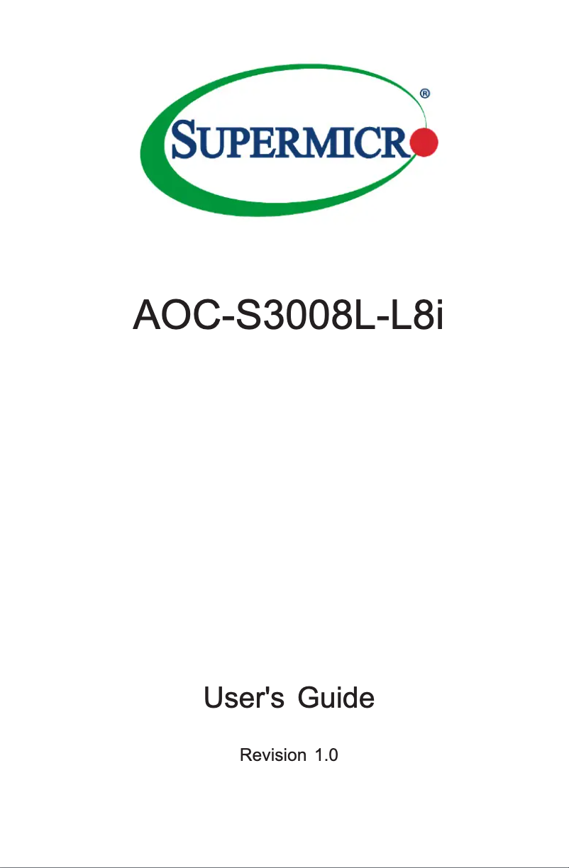 Imagen de la primera página del manual del dispositivo AOC-S3008L-L8I