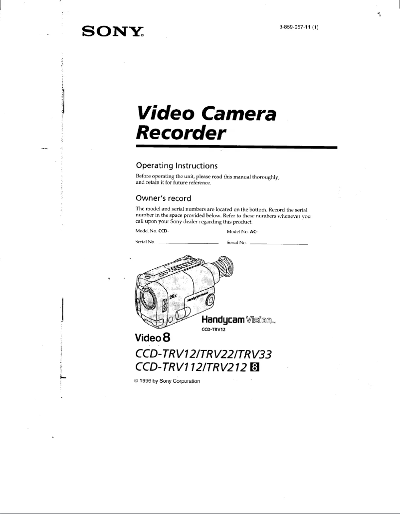 Imagen de la primera página del manual del dispositivo CCD-TRV33