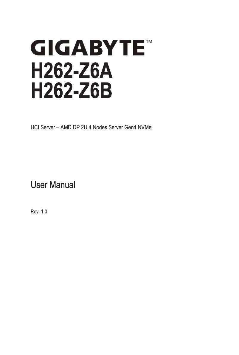 Imagen de la primera página del manual del dispositivo H262-Z6B