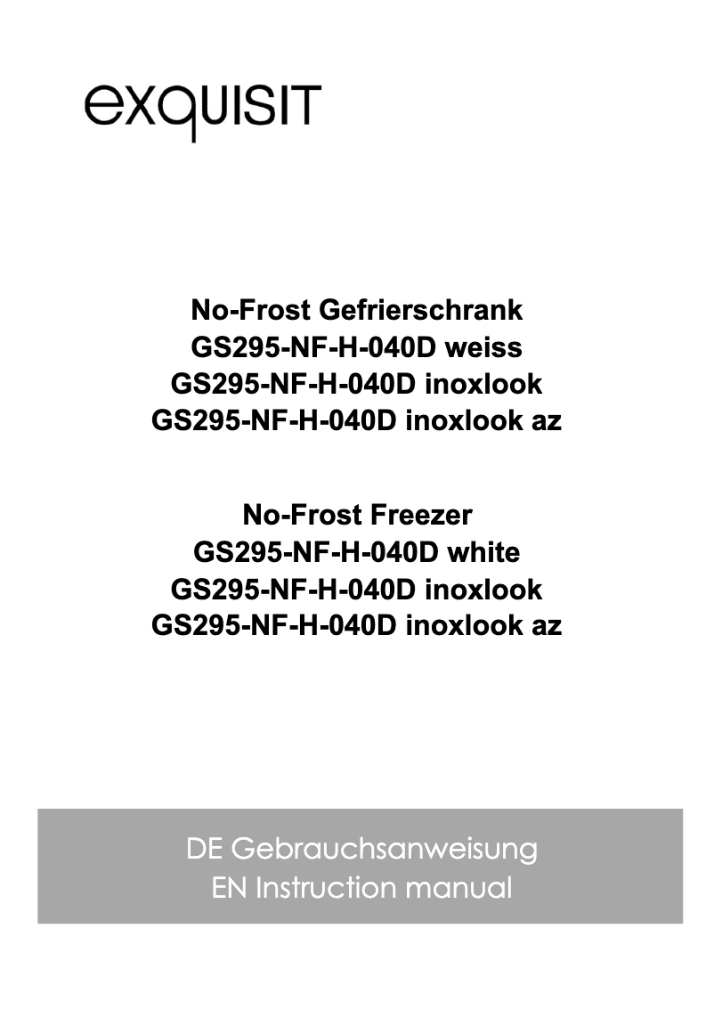 Imagen de la primera página del manual del dispositivo GS295-NF-H-040D