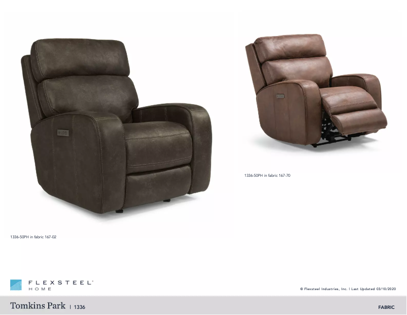 Página 1 del manual Manual de usuario Flexsteel Tomkins Park P1336-50PH