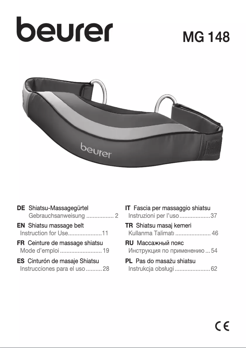 Página 1 del manual Manual de usuario Beurer MG 148