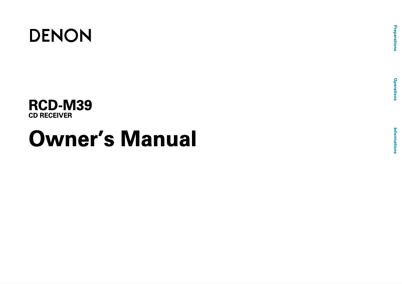 Imagen de la primera página del manual del dispositivo D-M39DAB