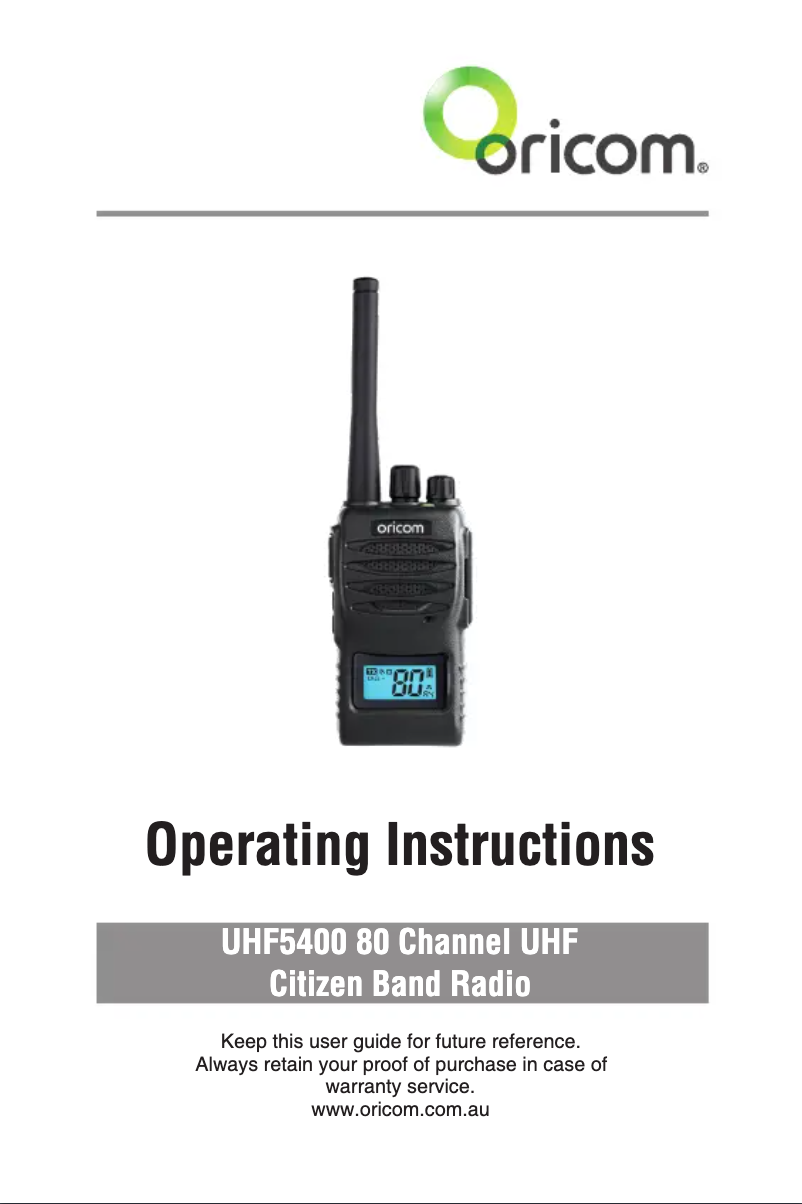 Imagen de la primera página del manual del dispositivo UHF5400