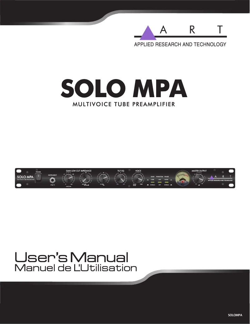 Imagen de la primera página del manual del dispositivo SOLO MPA