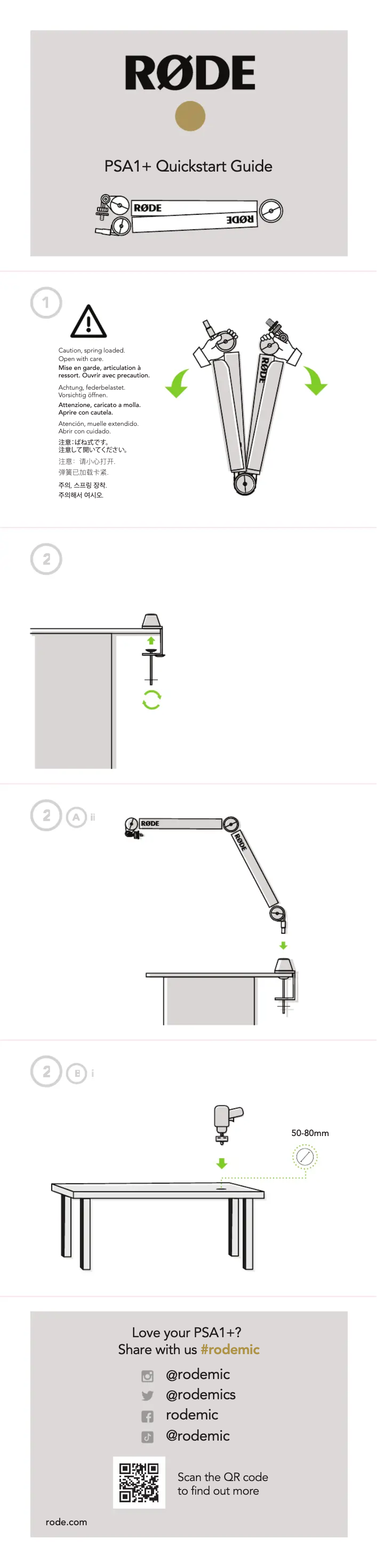 Página 1 del manual Manual de usuario Røde PSA-1+