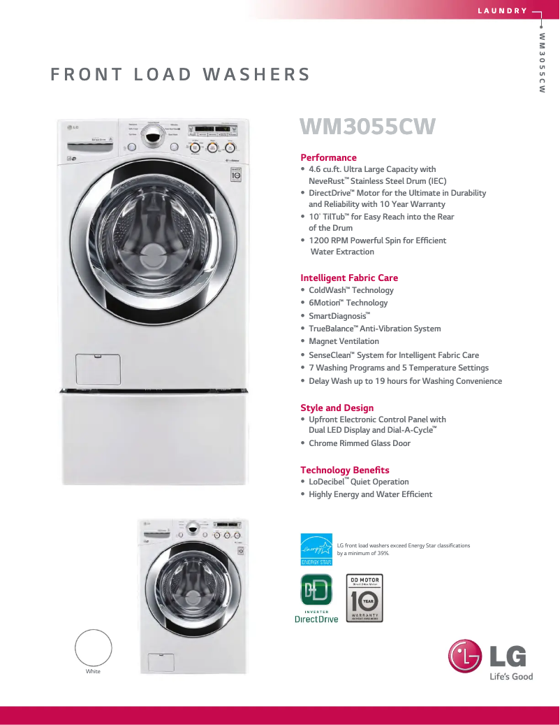 Imagen de la primera página del manual del dispositivo WM3055CW