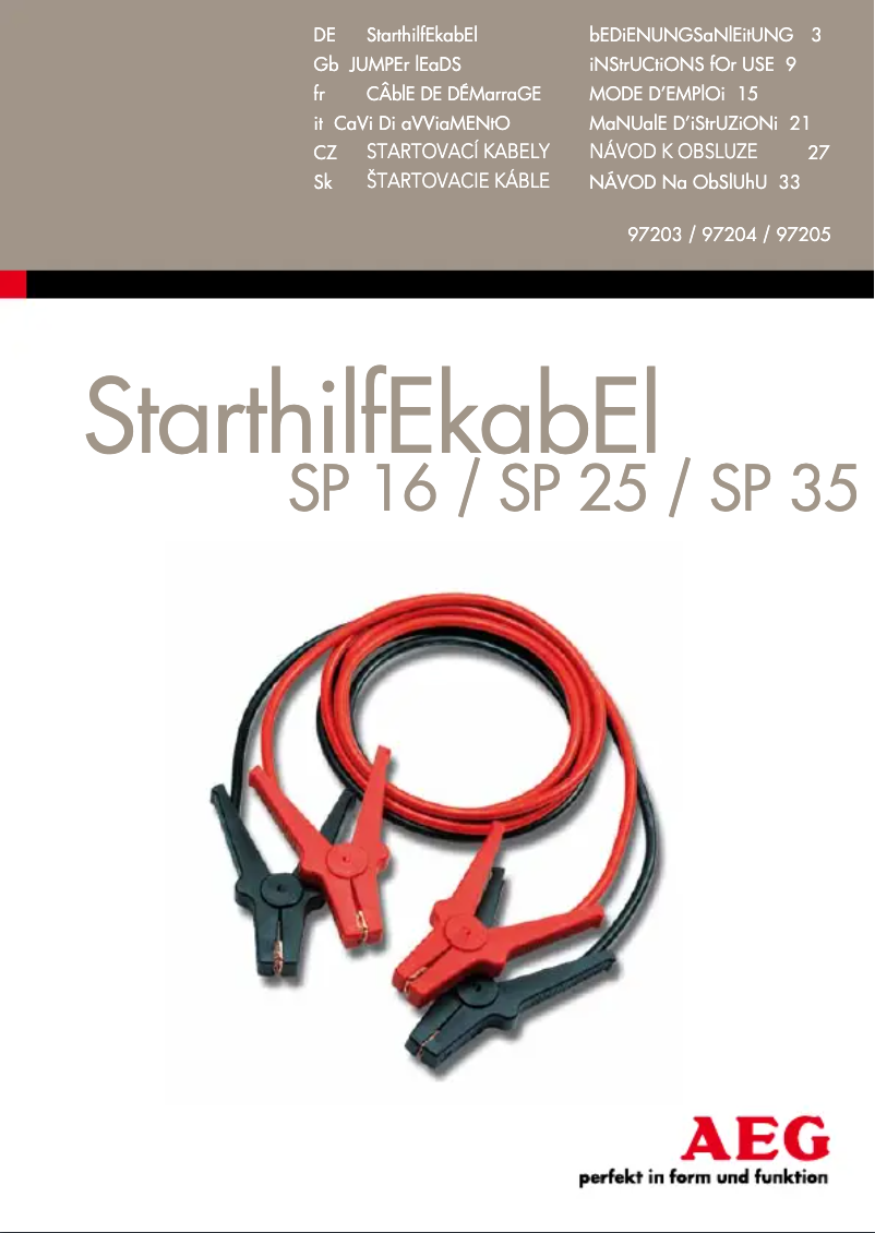 Página 1 del manual Manual de usuario AEG SP 25