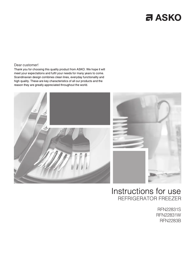 Página 1 del manual Manual de usuario Asko RFN22831S