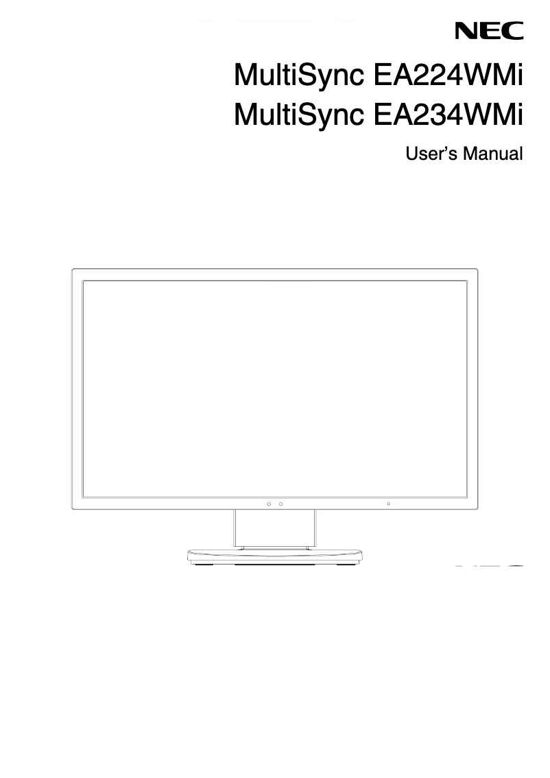 Imagen de la primera página del manual del dispositivo MultiSync EA234WMi