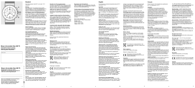 Página nº 1 - Manual de usuario Braun AW75