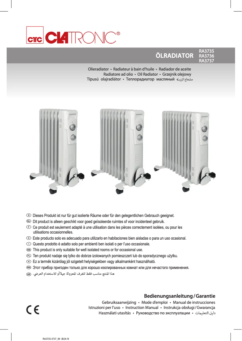 Página 1 del manual Manual de usuario Clatronic RA 3737