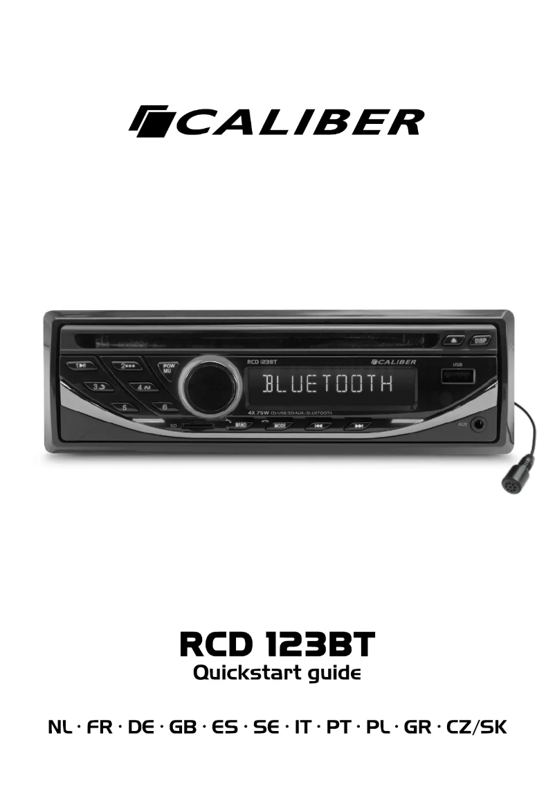 Imagen de la primera página del manual del dispositivo RCD123BT