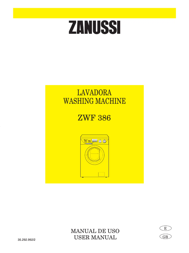 Imagen de la primera página del manual del dispositivo ZWF 386