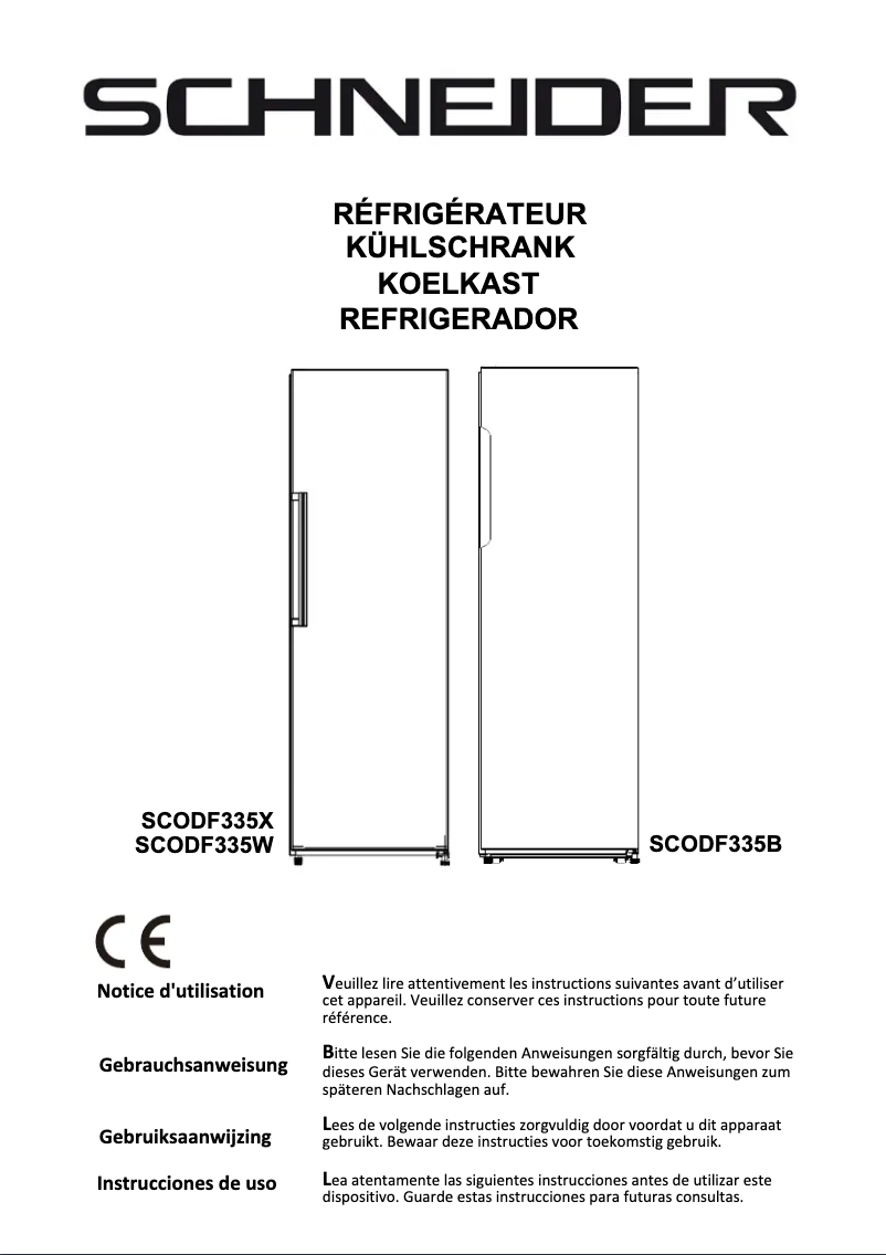 Página 1 del manual Manual de instrucciones Schneider SCODF335W