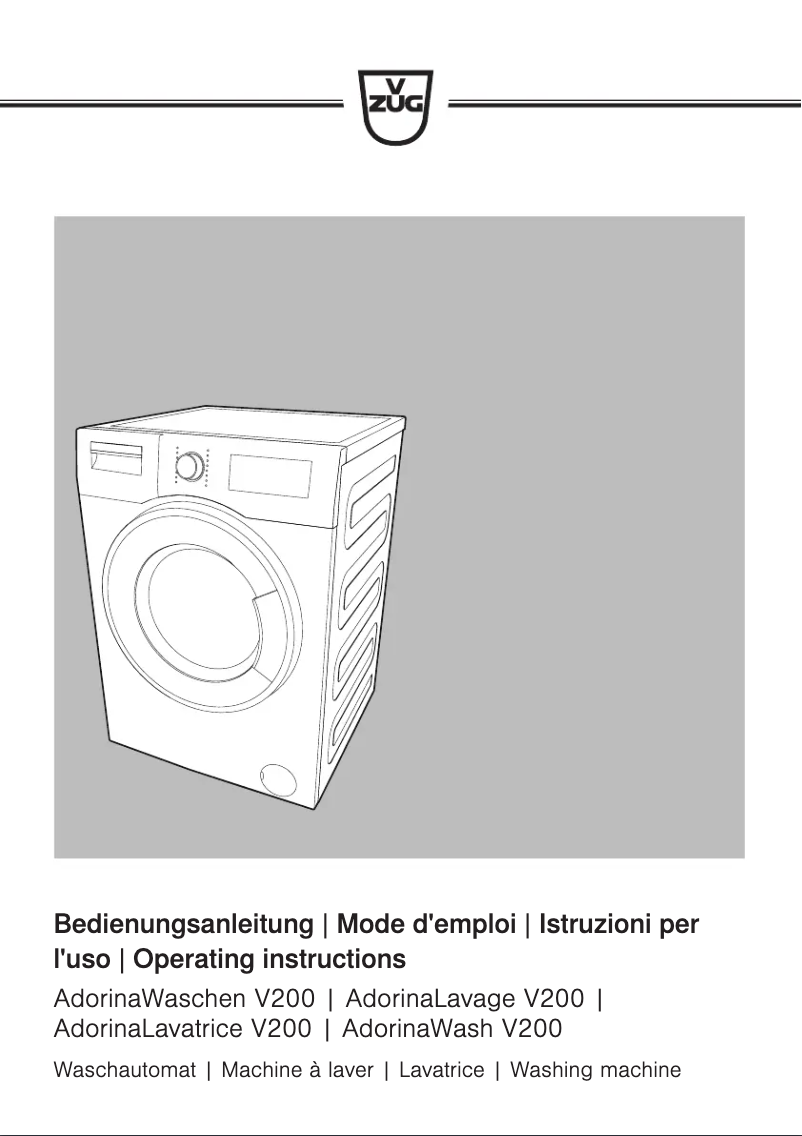 Imagen de la primera página del manual del dispositivo AdorinaWaschen V200