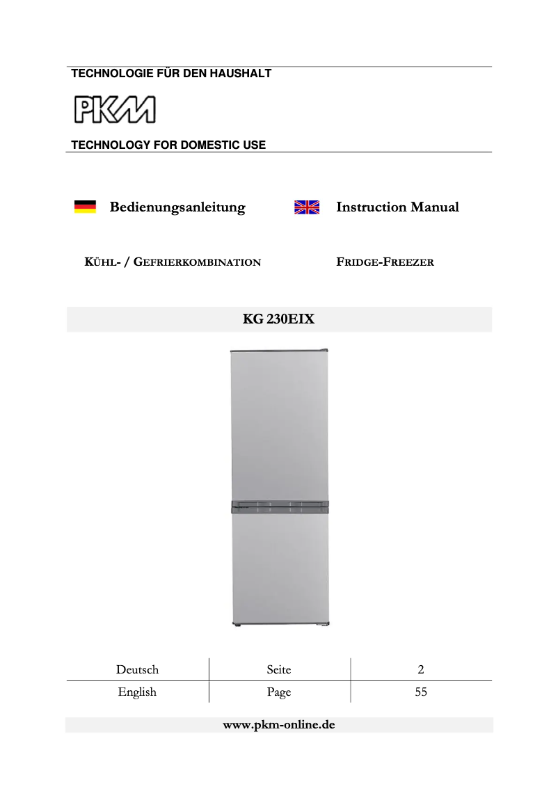 Página 1 del manual Manual de usuario PKM KG230EIX