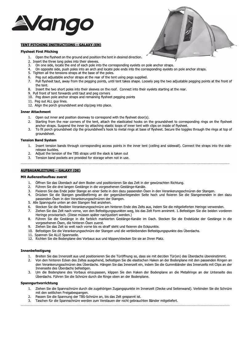 Imagen de la primera página del manual del dispositivo Galaxy 300