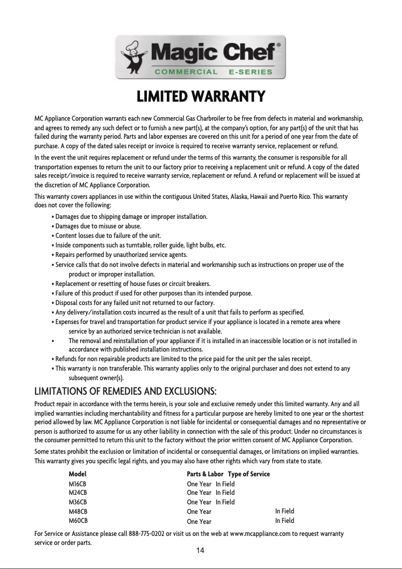 Imagen de la primera página del manual del dispositivo M16CB