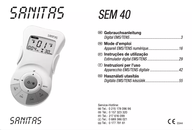 Imagen de la primera página del manual del dispositivo SFT 09