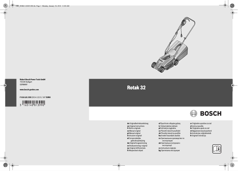 Imagen de la primera página del manual del dispositivo 32